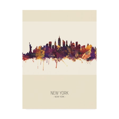 Michael Tompsett 'New York City Skyline Portrait III' Canvas Art,14x19